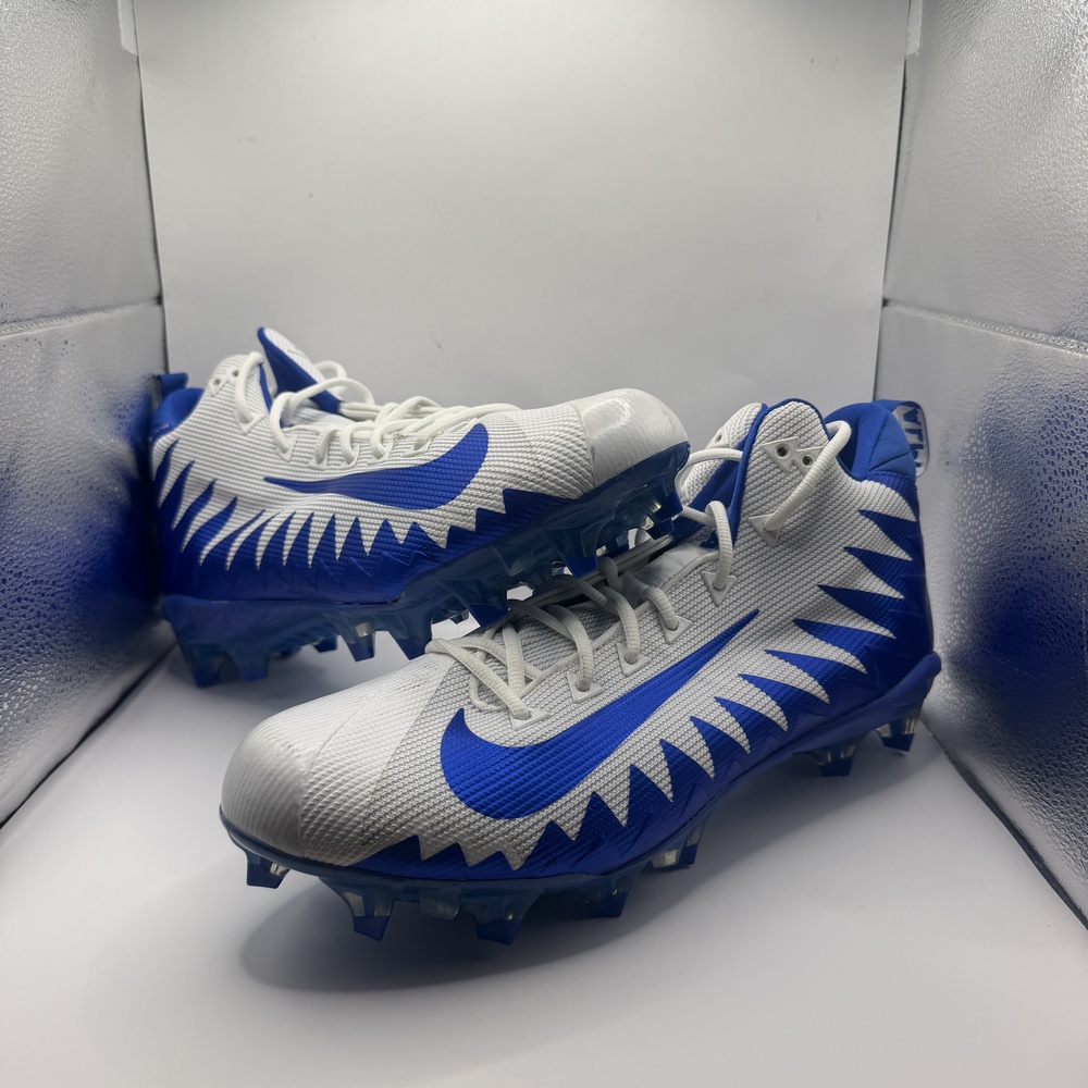 Nike Alpha Menace Football Cleats Mens Size 14 White Royal Blue 871451-104